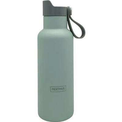Afbeelding van Nerthus FIH 1265 Dubbelwandige Sportfles, Klik, 500 ml, Kaki