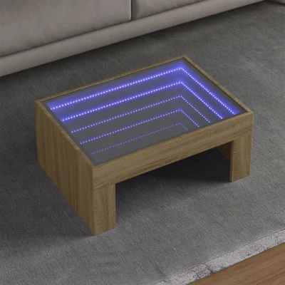 Afbeelding van Salontafel met Infinity LED 70x50x30 cm sonoma eikenkleurig