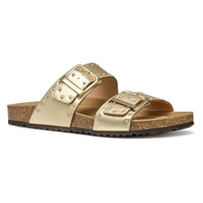 Afbeelding van Geox D Brionia R I Platte damessandalen, Goud, 36 EU