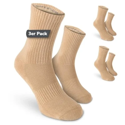 Afbeelding van Safersox Sportsokken muggensokken verkrijgbaar in vele kleuren, 3 stuks beige