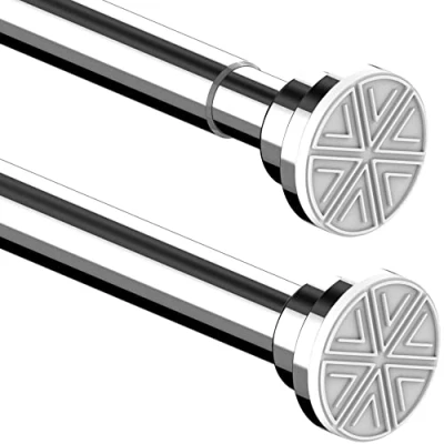 Afbeelding van Douchestang, zonder boren, douchegordijnstang, telescoopstang voor kasten, badkamer, kledingkast, 102 260 cm, zilver (diameter 25 mm)
