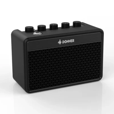 Afbeelding van Donner 5W Elektrische Gitaarversterker, Mini Oplaadbare Draagbare Gitaarversterker met Brits Retro Geluid, Schoon Hete Overdrive, Wilde Vervorming (DA 10)