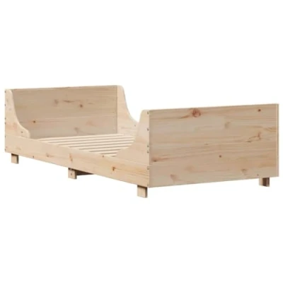 Afbeelding van Bedframe met hoofdbord massief grenenhout 75x190 cm