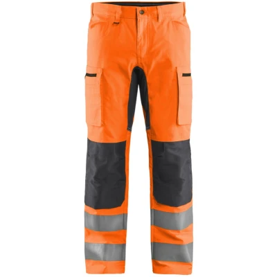 Afbeelding van Blaklader High Vis broek met stretch 1585 1811 Oranje/Medium Grijs C54