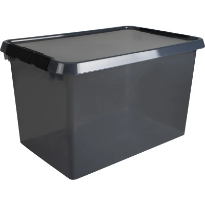 Afbeelding van Comfort Line opbergbox 62L transparent grijs zwart