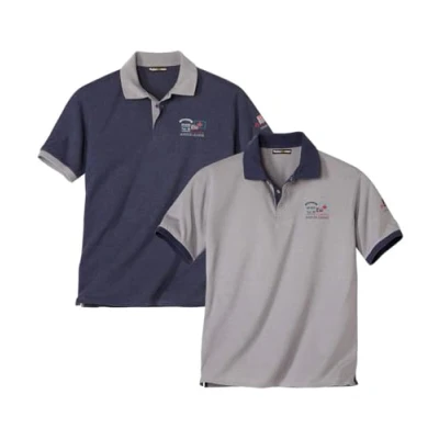 Afbeelding van ATLAS FOR MEN Set van 2 MC jersey poloshirts voor heren, casual poloshirt 60% katoen en 40% polyester, verkrijgbaar in grote maten M tot 5XL