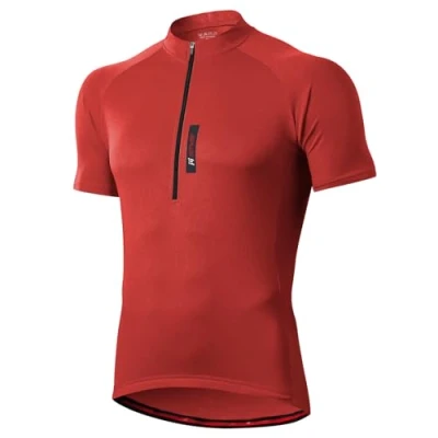Afbeelding van FEIXIANG Fietsshirt voor heren, korte mouwen, outfit, T shirt, wielersport, ademend, sneldrogend, fiets, Rood