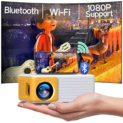 Afbeelding van Draagbare wifi bluetooth beamer, mini videoprojector, Full HD, 1080p, ondersteuning, YOTON Retroprojector, compatibel met PC/PS5/tablet/Fire Stick/Smartphone iOS en Android