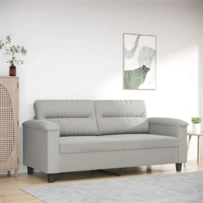 Afbeelding van Tweezitsbank 140 cm microvezelstof lichtgrijs