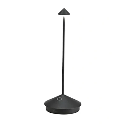Afbeelding van Zafferano Pina Tafellamp Oplaadbare Buitenlamp Zwart Spatwaterdicht (IP54) Bureaulamp Snoerloos Dimbare LED Lamp Draadloos Oplaadstation Terraslamp USB Oplaadbaar 29 cm