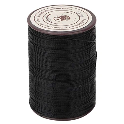 Afbeelding van Sheens Naaien van leer, 0,45 mm, gewaxt, polyesterdraad, voor doe het zelf, project, halsketting, armband, handwerk, 160 m/rol (zwart)