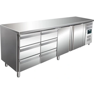Afbeelding van Geforceerde koelwerkbank Kylja 4150 TN 2 deurs en 6 lades (H)89/95x(B)223x(D)70