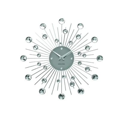 Afbeelding van Karlsson Wandklok Sunburst Medium Zilver Ø30cm
