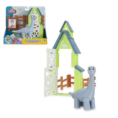Afbeelding van Giochi Preziosi Dino Ranch Triceratops Playset Action met dinosaurus, de dinosaurus is beweegbaar en ca. 10 cm hoog, zoals te zien op tv, voor kinderen vanaf 3 jaar, DNA05300