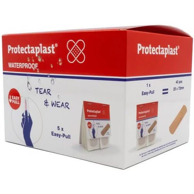 Afbeelding van Protectaplast Tear &amp; Wear Waterproof Easy Pull, ft 25 x 72 mm, 5 40 stuks pleister