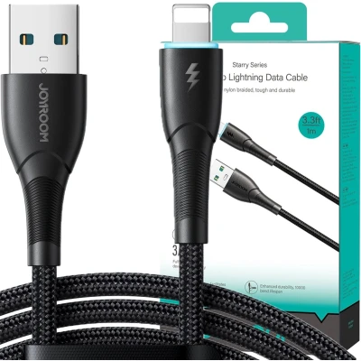 Afbeelding van Joyroom Starry Series SA32 AL3 3A USB A/Lightning kabel 1m zwart