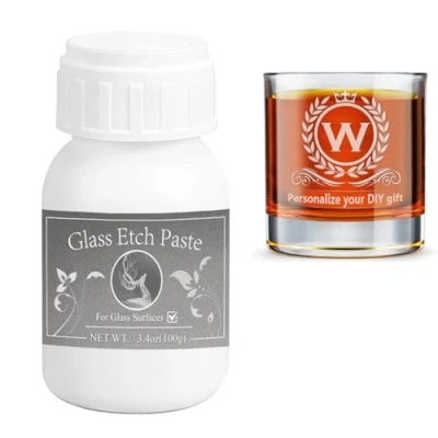 Afbeelding van WAN2TLK etching Cream, 100 ml glazen crème, DIY Art Craft Supplies, om verbluffende ontwerpen op oppervlakken te creëren (White Cream)