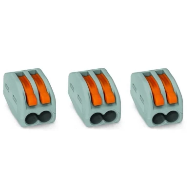Afbeelding van Wago Lasklem 222 412 0.8 4mm² 2 Klemposities Grijs, 3 Stuks