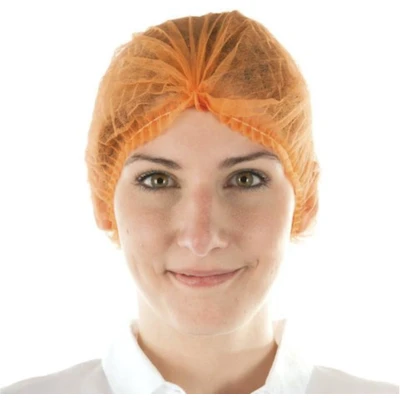 Afbeelding van Wegwerp haarnet / per 100 stuks/ oranje wokkel non woven polypropyleen