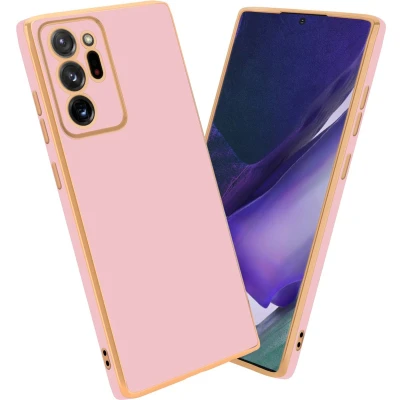 Afbeelding van Cadorabo Hoesje geschikt voor Samsung Galaxy NOTE 20 ULTRA in Glossy Roze Goud Beschermhoes Case Cover van flexibel TPU silicone en met camerabescherming