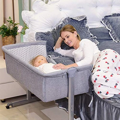 Afbeelding van THINFAR Cododo wieg met matras en muggennet, 2 in 1, babybed voor baby&#039;s van 0 tot 36 maanden, opvouwbaar, beweegbare babywieg, logeerbed (96 x 57 77 cm)