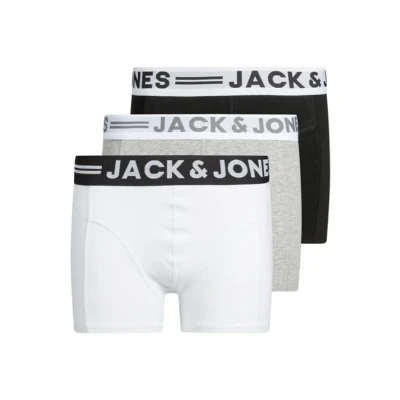 Afbeelding van Jack &amp; Jones Junior Sense Trunks 3 PACK Onderbroeken voor kinderen, Maat: 176, Light grey melange