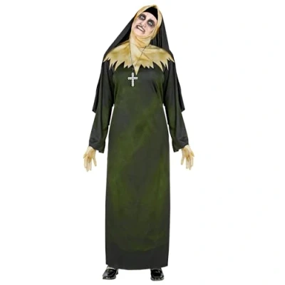 Afbeelding van Widmann Non Kostuum Bezeten Door Een Demoon Vrouw Groen, Zwart XL Halloween Verkleedkleding