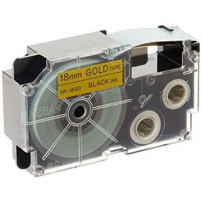 Afbeelding van Laminated Tape for Labelling Machines Casio Black Golden