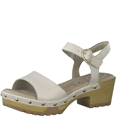 Afbeelding van Tamaris Sandalen met plateauzool offwhite, Dames, Maat: 39, Offwhite