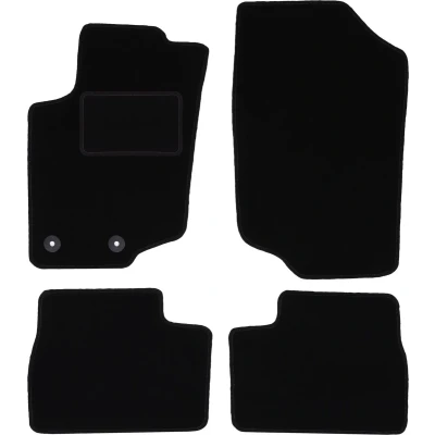 Afbeelding van Zwarte veloursmatten voor: Peugeot 207 SW, stationwagen, hatchback (2006 2012)