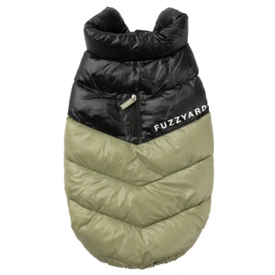 Afbeelding van Fuzzyard South Harlem Jacket Olijfgroen&amp;Zwart Hondenkleding 49 cm