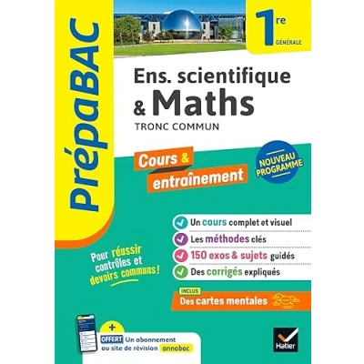 Afbeelding van Maths &amp; enseignement scientifique tronc commun 1e generale