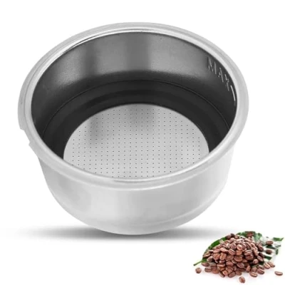 Afbeelding van 51 mm koffiefilterhouder, permanente koffiefilter, herbruikbaar, koffie zonder filter, manden van roestvrij staal, reserveaccessoires voor Esspesso koffiezetapparaat (dubbele cup)