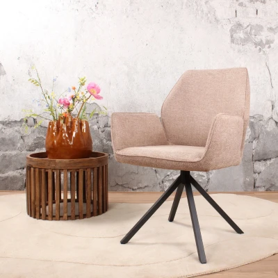 Afbeelding van Sacha eetkamerstoel stof beige