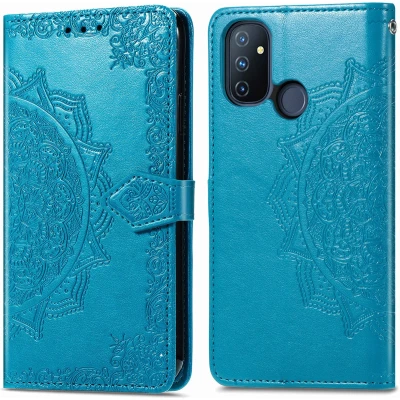 Afbeelding van iMoshion Hoesje Geschikt voor OnePlus Nord N100 Met Pasjeshouder Mandala Bookcase Turquoise