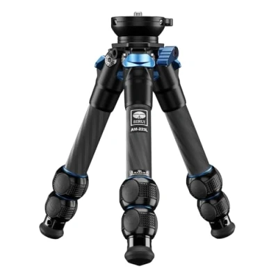 Afbeelding van SIRUI AM 223L Mini reisstatief van koolstofvezel met nivelleringsbasis, bureaustatief leveler voor spiegelloze camera&#039;s, belastbaar tot 15 kg, opgevouwen hoogte 23 cm
