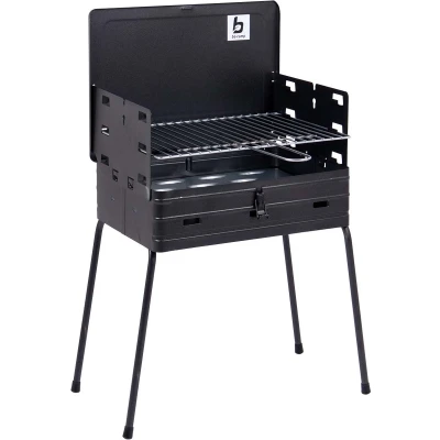 Afbeelding van Bo Camp Koffermodel Houtskoolbarbecue Zwart Houtskool Bbq