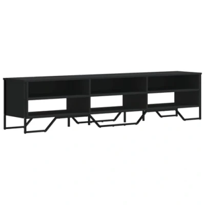 Image de vidaXL Meuble TV noir 180x34x41 cm bois d&#039;ingénierie848574