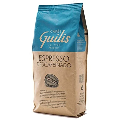 Image de CAFES GUILIS DESDE 1928 AMANTES DEL CAFE Café en Grain Décaféiné Arabica De Torréfaction Naturelle 1 kg