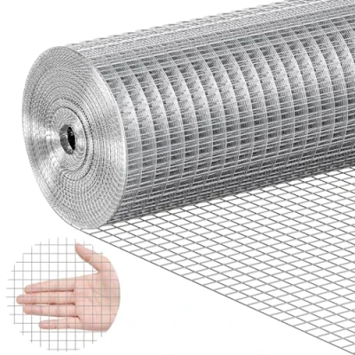 Afbeelding van VEVOR Gelast draadgaas, 610 mm x 7,62 m, rol thermisch verzinkt gaas, 12,7 mm, kippendraadhek, 19 gauge, voor konijnenkooien, tuin, kleine knaagdieren