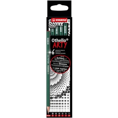 Afbeelding van STABILO Grafietpotlood Othello etui x 6 potloden (2 4H, 2 3H, 2H) ARTY serie