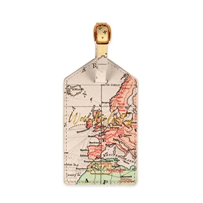 Afbeelding van Legami Bagagelabel, kofferidentificatie, ruimte voor persoonlijke gegevens, verstelbare riem, reizen, 6,8 x 17 cm, reisthema