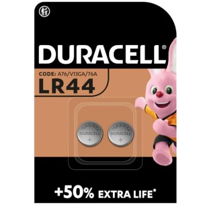 Afbeelding van Duracell Knoopcel Alkaline LR44 2 pack niet oplaadbaar 1,5 volt