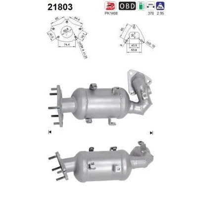 Afbeelding van AS 21803 Katalysator Euro 6 370mm