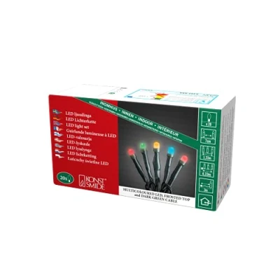 Afbeelding van Konstsmide 6341 520 Micro lichtketting Binnen werkt op het lichtnet Aantal lampen 20 LED RGB Verlichte lengte: 1.33 m Frosted