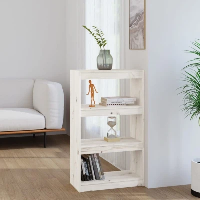 Afbeelding van Boekenkast/kamerscherm 60x30x103,5 cm massief grenenhout wit