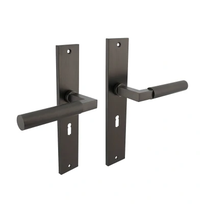 Afbeelding van Intersteel Deurkruk Bau Stil op schild 245x45 mm sleutelgat 56 antracietgrijs