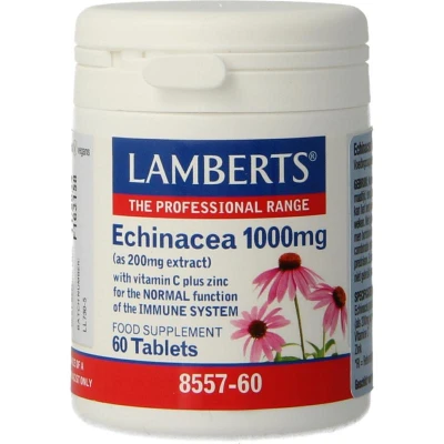 Afbeelding van Lamberts Echinacea 1000 mg met zink en vitamine C 60 tabletten