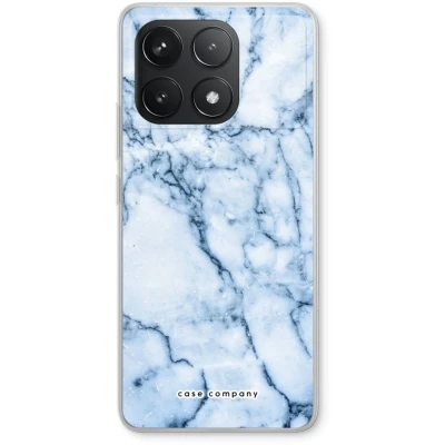 Afbeelding van Case Company® hoesje geschikt voor Xiaomi Redmi K70 Blauw marmer Soft Cover Telefoonhoesje Bescherming aan alle Kanten en Schermrand