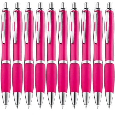 Afbeelding van ZENSCRIBE® Hoogwaardige ergonomische balpen, 10 stuks, antislip balpen voor eenvoudig en zacht schrijven, blauw roze